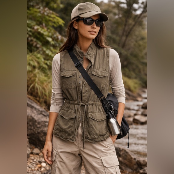 BB Dakota Jackets & Blazers - Women’s Olive Green Utility Vest Gorp Core Streetwear Hiking Outdoor Size Small